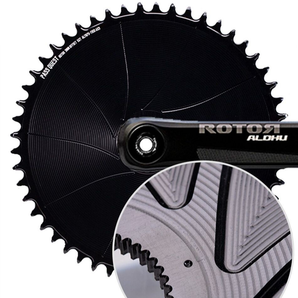 PASS QUEST-Rotor Gravel Bike Chainring, Round Narrow Wide Chainring, Direct Mount Crank, 12 Speed Ch
