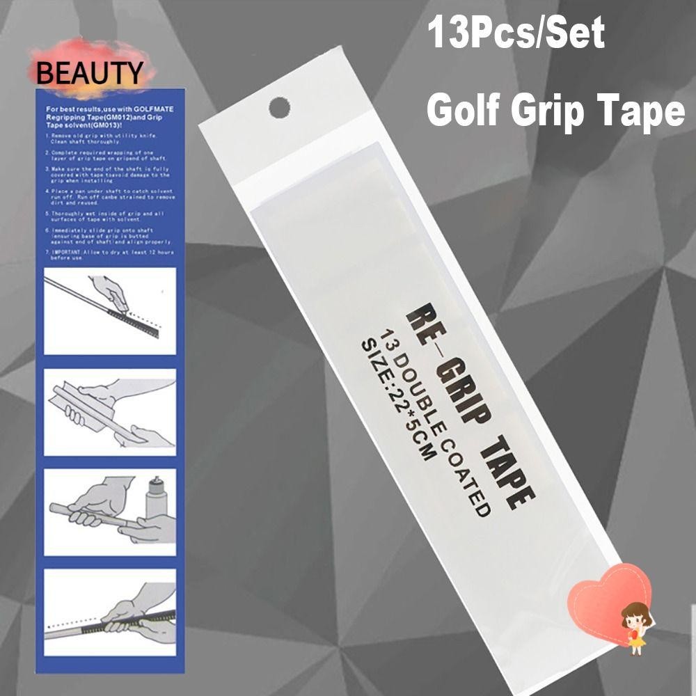 Beauty Golf Re-grip Tape, Sports Double-sided Putter Replacement,ใช้งานง่าย 21*5 ซม.Pre-Cut 13 ชิ้น/เซ็ตกอล์ฟคลับ Grips Outdoor