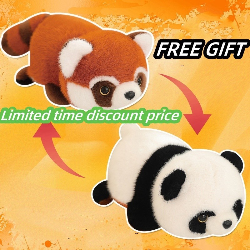 ✅ตุ๊กตาแพนด้า✅2-in-1 Transformed Red Panda Plush Toy Red Raccoon จําลองสีน ้ ําตาลตุ ๊ กตาแพนด ้ าสีแดงเปลี ่ ยนของขวัญวันเกิดแพนด ้ า