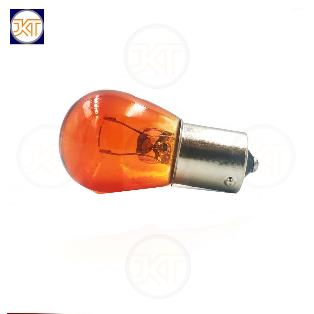 PHYLLIS หลอดไฟเลี้ยว 12V 25W สีส้ม เขี้ยวตรง ส้ม S25 BA15S หลอดไฟรถยนต์ หลอดไส้ [#93 สีส้ม ตรง 10หลอ