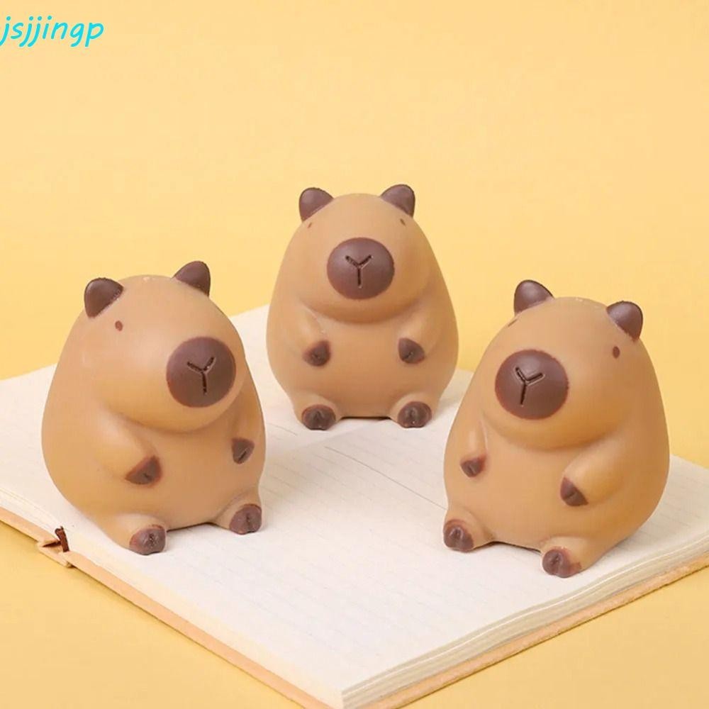 Jsjjingp Capybara ของเล่นบีบ, การ์ตูนสัตว์ Soft Capybara ช้า Rebound ของเล่น, ของเล่น Tricky ความแปลกใหม่ตลกสร้างสรรค์จําลอง Capybara ตกแต่งวันเกิดปัจจุบัน