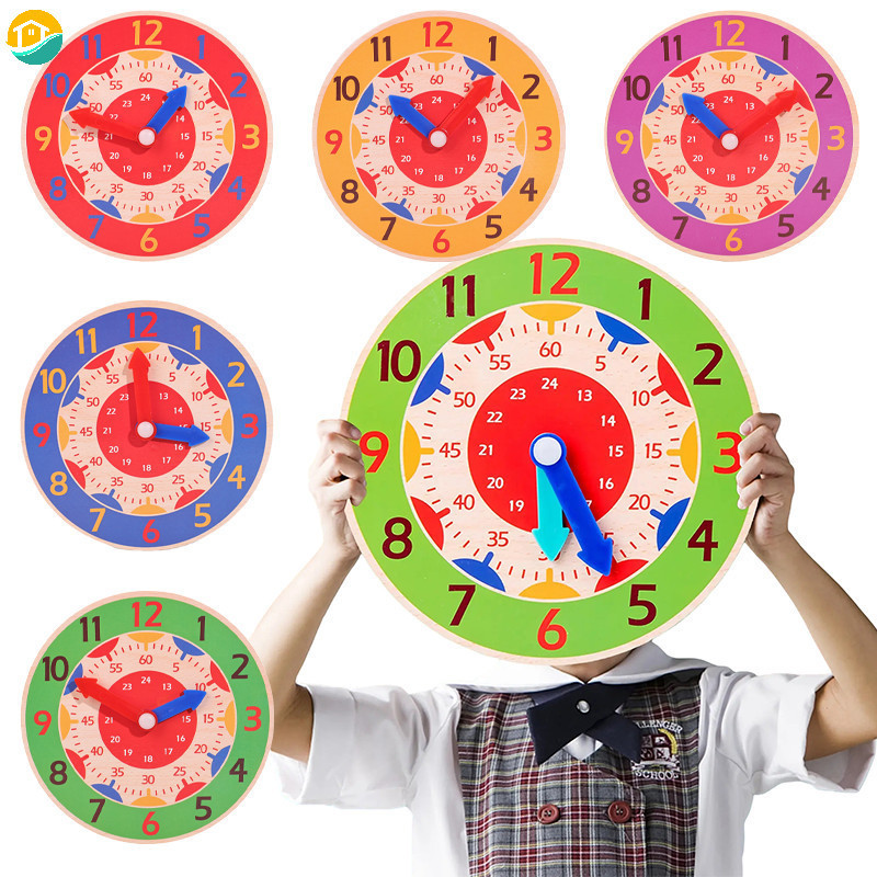 นาฬิกาไม ้ การ ์ ดเกมจับคู ่ Montessori การเรียนรู ้ ปริศนาอุปกรณ ์ / การเพาะปลูกแนวคิดเวลาการสอนเด ็ กนาฬิกาของเล ่ น