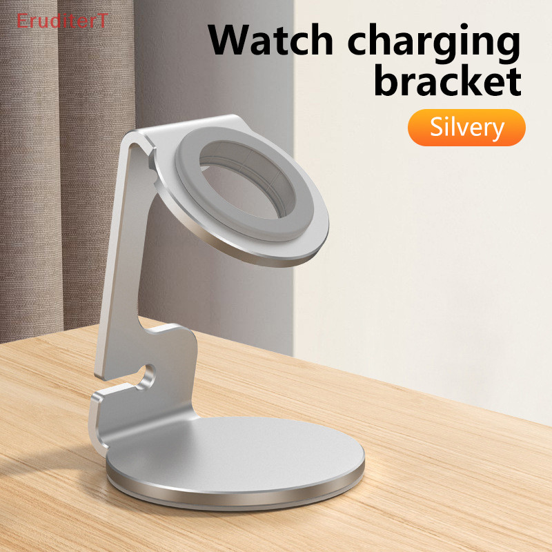 [EruditerT] อลูมิเนียมซิลิโคนแท่นชาร์จแท่นชาร์จสําหรับ IWatch/ ขาตั้งนาฬิกา Serie Ultra/SE/8/7/6/5/4/3/2/1 [ใหม่]