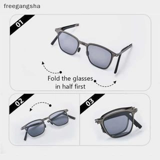 [FREG] แว่นกันแดดแบบพกพาใหม่แสงอัลตร้าสแตนเลสแว่นกันแดดพับตกปลาแว่นกันแดดทรงสี่เหลี่ยมย้อนยุค HD แฟชั่น FDH