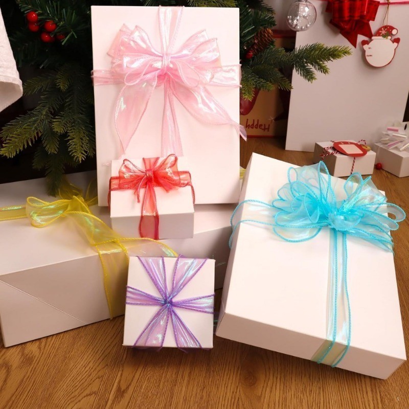 [ ที่โดดเด่น ] ริบบิ้นผ้าซาตินแฟนตาซี - วัสดุบรรจุภัณฑ์ช่อดอกไม้ - ริบบิ้นเส้นด้ายหางปลา - เส้นด้ายตาข่ายสีทึบ - เครื่องประดับโบว์เค้ก - สําหรับตกแต่งงานแต่งงาน