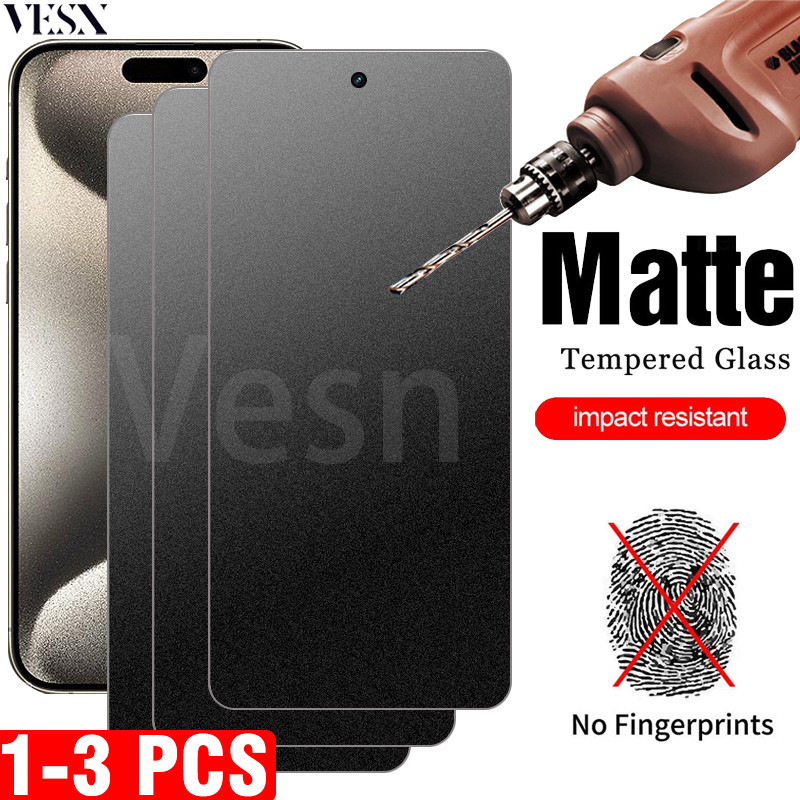 ฟิล์มกระจกเต็มจอแบบด้านรุ่น iPhone 15 14 13 12 Mini 11 Pro X Xs Max Xr 7 8 6 6s Plus SE 5 5s 5C SE2 SE3 2023 2020 2022 4G 5G 2024