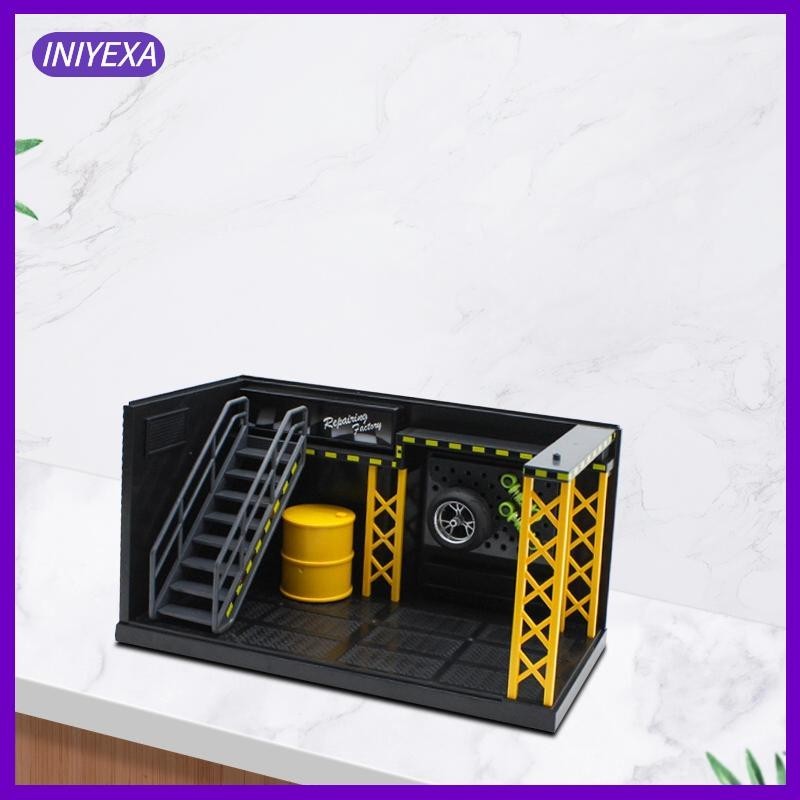 [Iniyexa ] ชุดที ่ จอดรถ DIY ที ่ ยังไม ่ เสร ็ จ Model Storage ที ่ จอดรถสําหรับฉากจิ ๋ ว