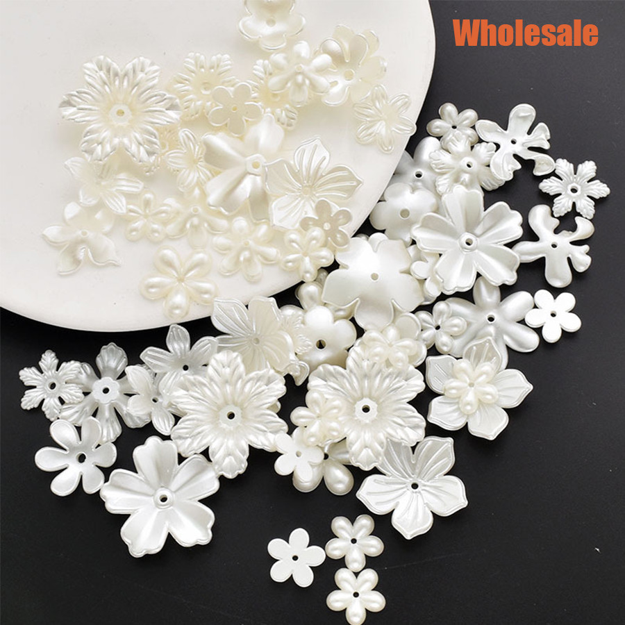 10-50pcs ABS ไข ่ มุกเทียมหลวมลูกปัดผีเสื ้ อดอกไม ้ DIY สําหรับสร ้ อยคอสร ้ อยข ้ อมือจี ้ เครื ่ องประดับทํา