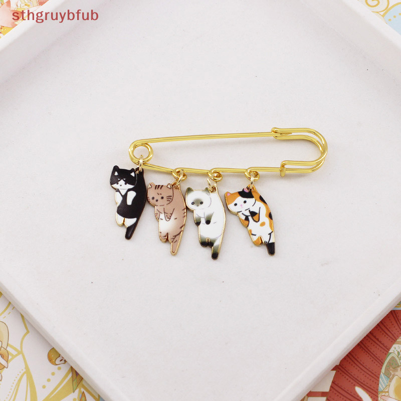 Sthb แฟชั่น Creative Kawaii แมวเข็มกลัดเคลือบน่ารักการ์ตูน Lapel Pin สําหรับผู้หญิงผู้ชายคู่ Badge กระเป๋าอุปกรณ์ตกแต่งของขวัญ TH