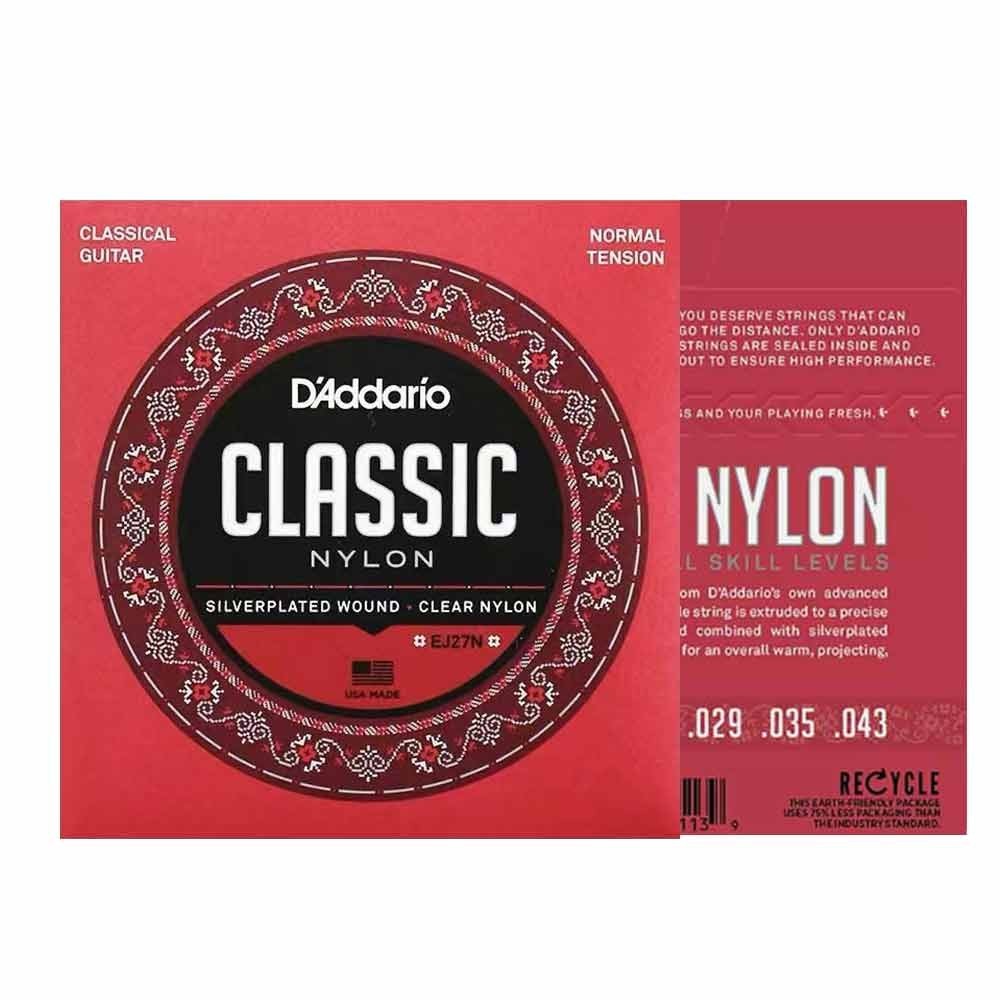 D'Addario EJ27N Nylon Classical Guitar Strings, Normal Tension