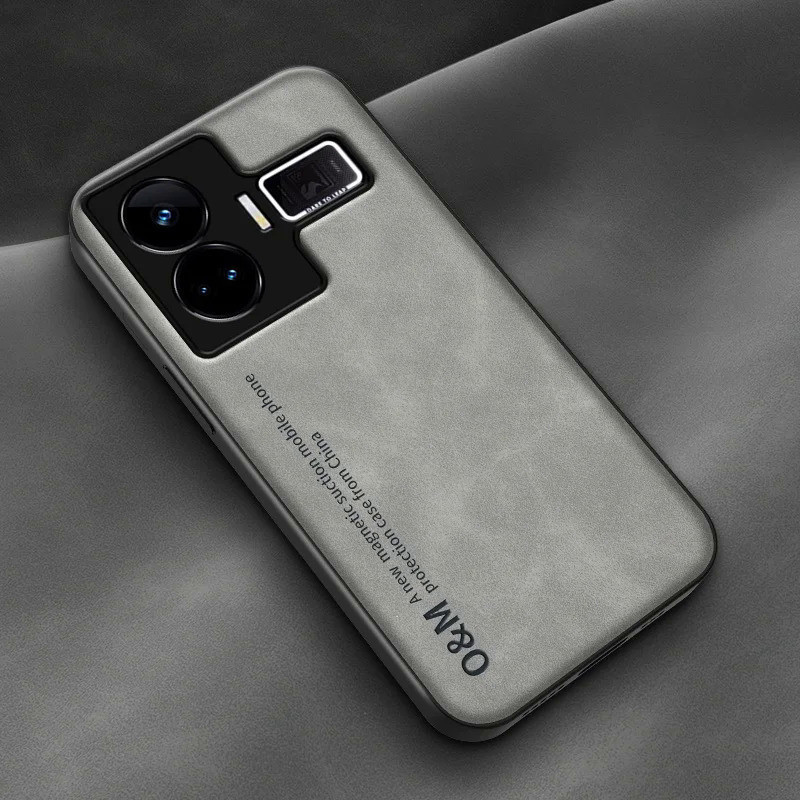 หรูหราแม ่ เหล ็ กหนังสําหรับRealme GT5 GT3 กลับซิลิโคนป ้ องกันโทรศัพท ์ สําหรับRealme GT Neo 5 SE Neo5 5SE 5G