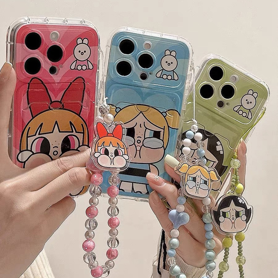 น่ารักสามสาว Crybaby Card Case เหมาะสําหรับ Apple 14 พร้อมโซ่ IPhone 15 ProMax ใหม่ 13 Pro Anti Drop 15 Pro แพคเกจเต็ม 11 ผู้หญิง 12 Soft Case