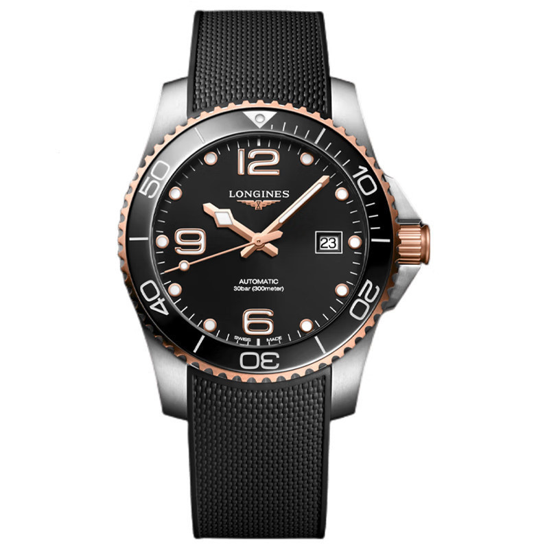 Longines Watch Sports New Concas Gold Men 's Watch Rubber Mechanical Watch L3781.3.58.9