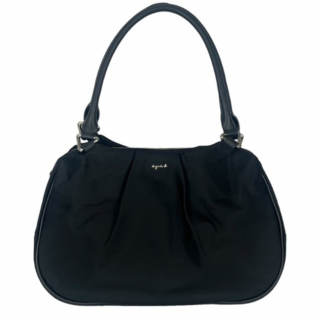 Agnes Bey Agnes B. nylon handbag tote bag black Direct from Japan Secondhand