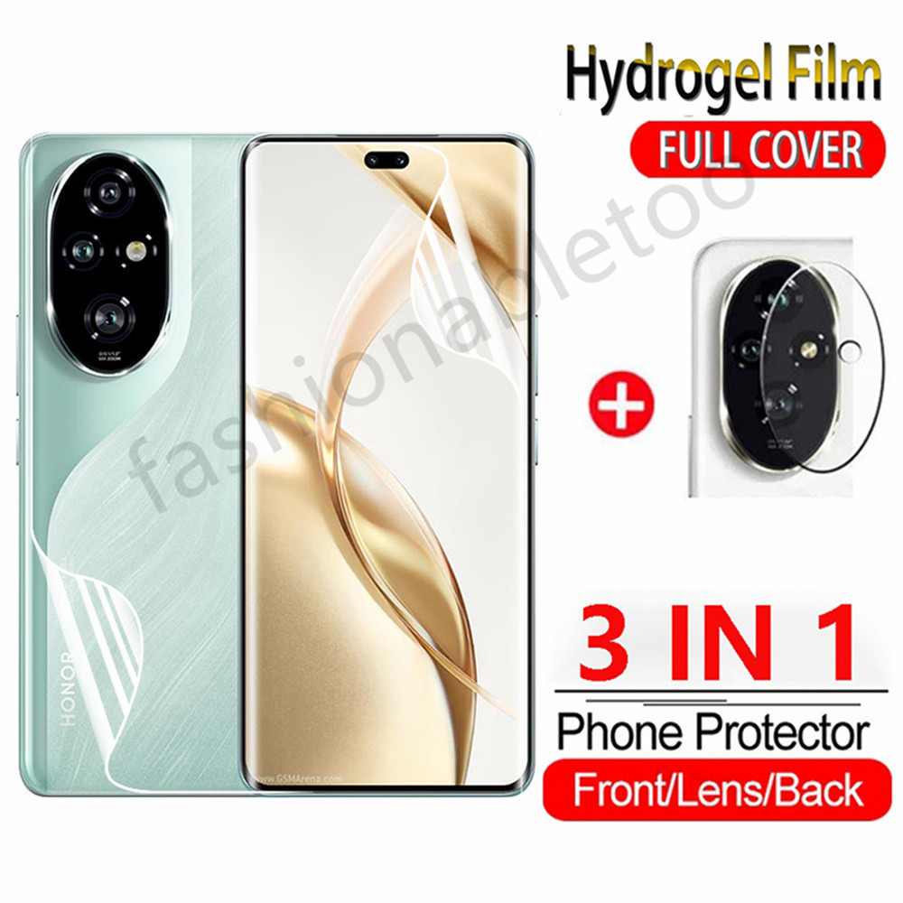 3 in 1 Hydrogel สําหรับ Honor 200 pro Lite สมาร์ท 200pro 200Lite 200Smart Honor200pro Honor200Lite/200Smart ด้านหน้าด้านหลัง Soft Screen Protector กล้องกลับเลนส์ป้องกันฟิล์ม