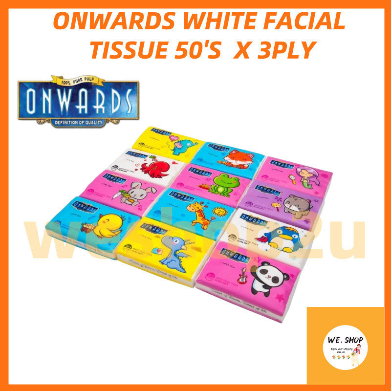 ONWARDS WHITE FACIAL TISSUE (50s x 3ply)