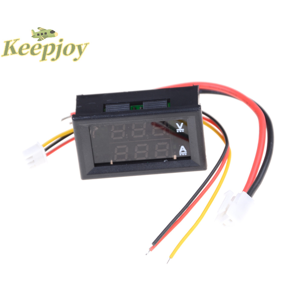 [Keepjoy] Dc 100V 10A โวลต์มิเตอร์แอมมิเตอร์ สีฟ้า + แดง LED Dual Digital Volt Amp Meter Gauge [ใหม่]