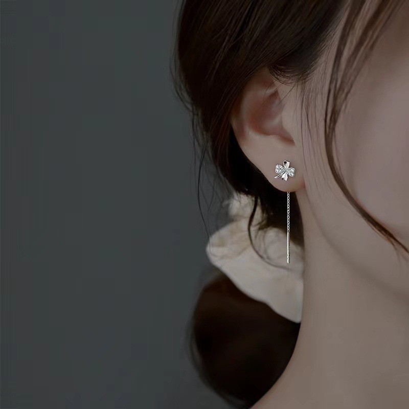 925 เงินที่เรียบง่ายหูสายอารมณ์หัวใจรักต่างหูผู้หญิง อิน รูปที่ 5
