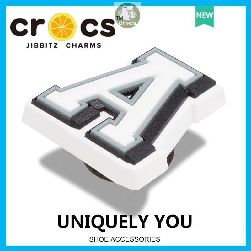 Az Crocs/Jibbitz Charms Crocs Letter Logo ตกแต ่ งด ้ านบน Jibbitz ภาษาอังกฤษ