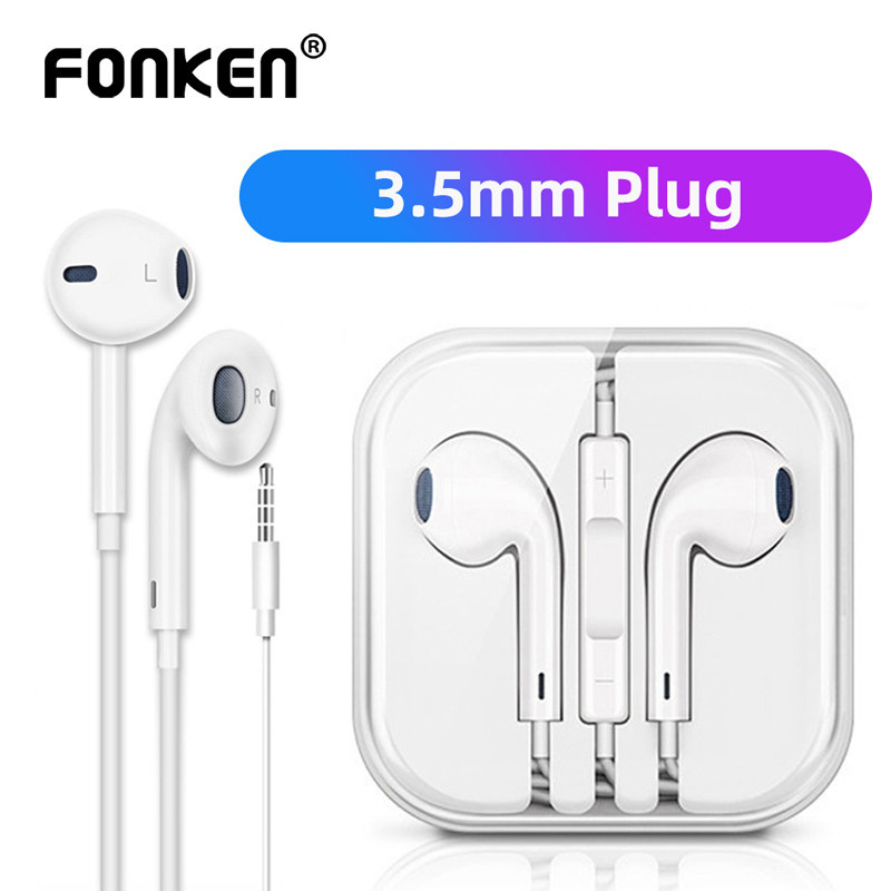 Fonken หูฟังแบบมีสาย 3.5 มม.แจ ็ คหูฟังกีฬาชุดหูฟังเพลง