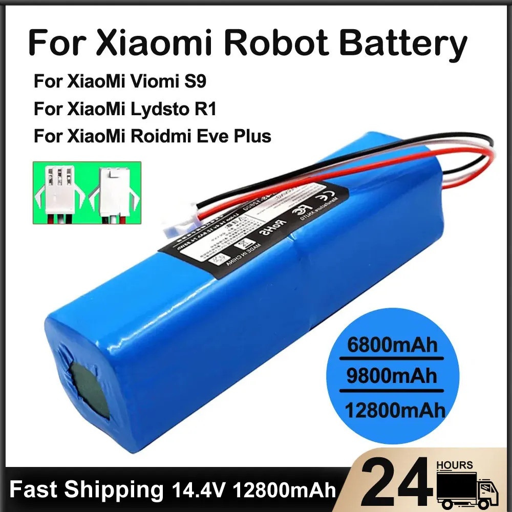 Xiaomi Lydsto R1 Viomi S9 1C 1A 2Pro roidmi EVE plus แบตเตอรี่ Li-ion เครื่องดูดฝุ่นหุ่นยนต์แบตเตอรี่ Pack 6500mAh
