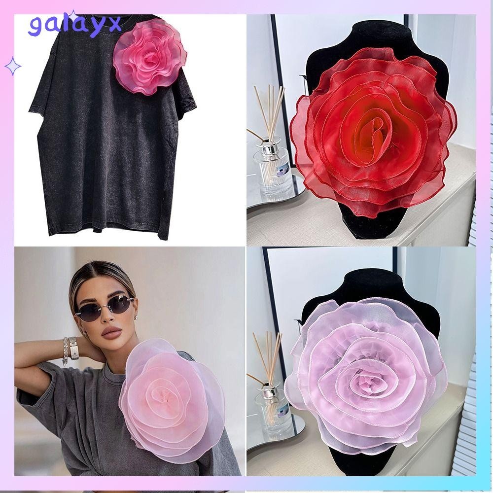 Galayx แพทช์ดอกกุหลาบ, เสื้อผ้าชุดคอตกแต่งเข็มกลัดอุปกรณ์เสริมดอกไม้ Corsage, ประดิษฐ์ทําด้วยมือ DIY เย็บ Applique