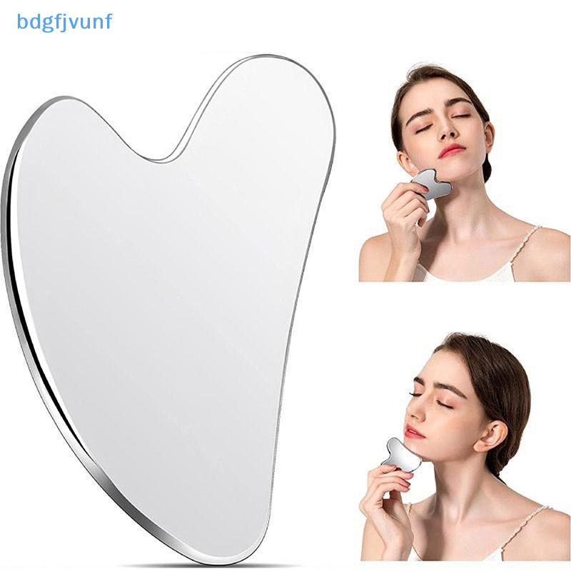 Bdgf 1PC สแตนเลส Gua Sha Scraper นวดสําหรับใบหน้าคอ Guasha เครื่องมือนวด Facial Skin Care Guasha Board Face นวด TH