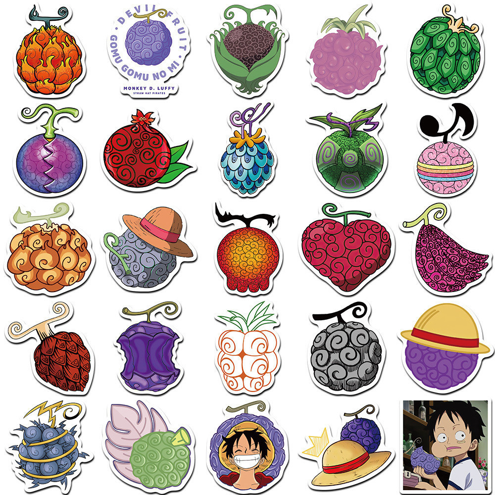 พร้อมส่ง one piece วันพีซ Cute 50แผ่นม JAPAN ANIME กันน้ำ สติ๊กเกอร์