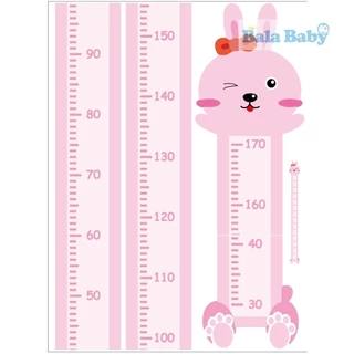 สติ๊กเกอร์วัดส่วนสูง ที่วัดส่วนสูงแบบติดผนัง ลายการ์ตูน แผ่นวัดขนาด 170 cm S04