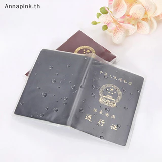 Annapink.th ปกหนังสือเดินทางโปร่งใสบนกระเป๋าเอกสารกันน้ําปลอกป้องกันหนังสือเดินทาง EN