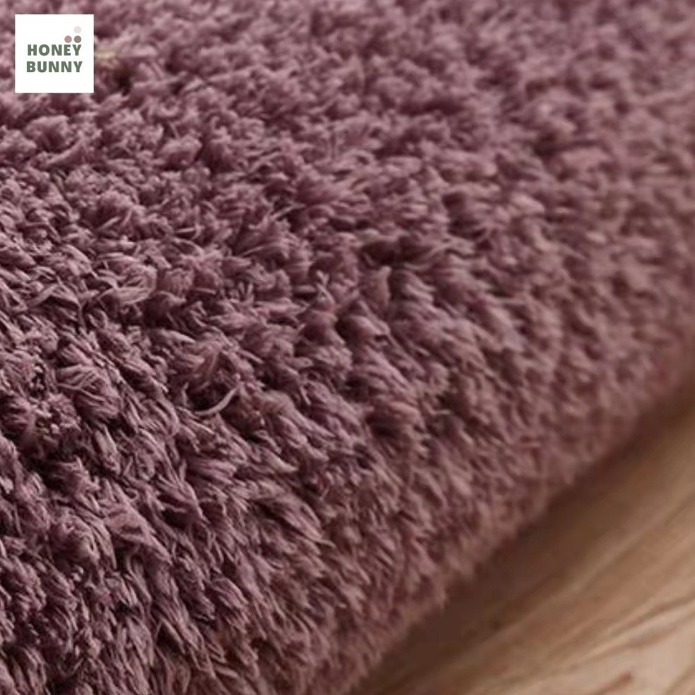 พรมวงรี พรมปูพื้นห้องนอน พรมนุ่มนิ่ม ซับน้ำดี สีขาว เกาะพื้นแน่น