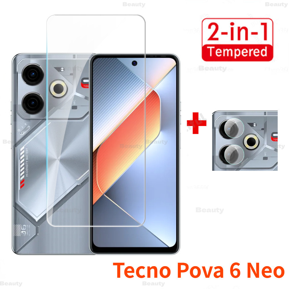 ฝาครอบกระจกนิรภัยป้องกันหน้าจอสําหรับ Tecno Pova 6 Pro Pova 6 Neo Spark 30 30C 5G เลนส์กล้องด้านหลัง
