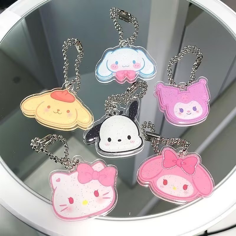 SANRIO อะคริลิค ซานริโอ พวงกุญแจน่ารักและหวาน ของผู้หญิง หัวใจ คุโรมิ มายเมโลดี้การ์ตูนแอนิเมชั่นจี้กระเป๋าอุปกรณ์เสริมของขวัญวันเด็ก