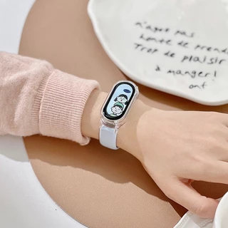 สายซิลิโคนสําหรับ เสี่ยวหมี่ ไมล์ วงดนตรี For Xiaomi Mi Band 10 9 8 7 6 5 4 3 สายนาฬิกาสําหรับ ไมล์ for band 10/9/8/7/5/6/4/3 แฟชั่นสีทึบสร้อยข้อมือนุ่มเปลี่ยนสายรัดข้อมือ