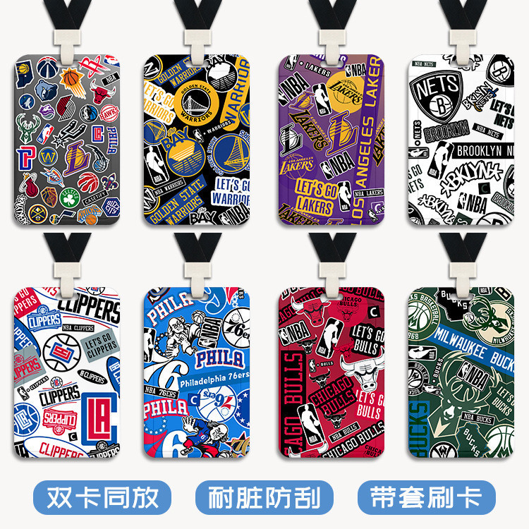 ขายร้อนบาสเกตบอล NBA Lakers Warriors 76ers Nets Speedboat Campus การเชื่อมต่อการ์ด Badge การจราจร ID Card Bank แฟชั่นผู้ถือบัตร