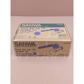 (ยกกล่อง 10 ชิ้น) SANWA ทองเหลืองแท้ ก๊อกบอลแฟนซี