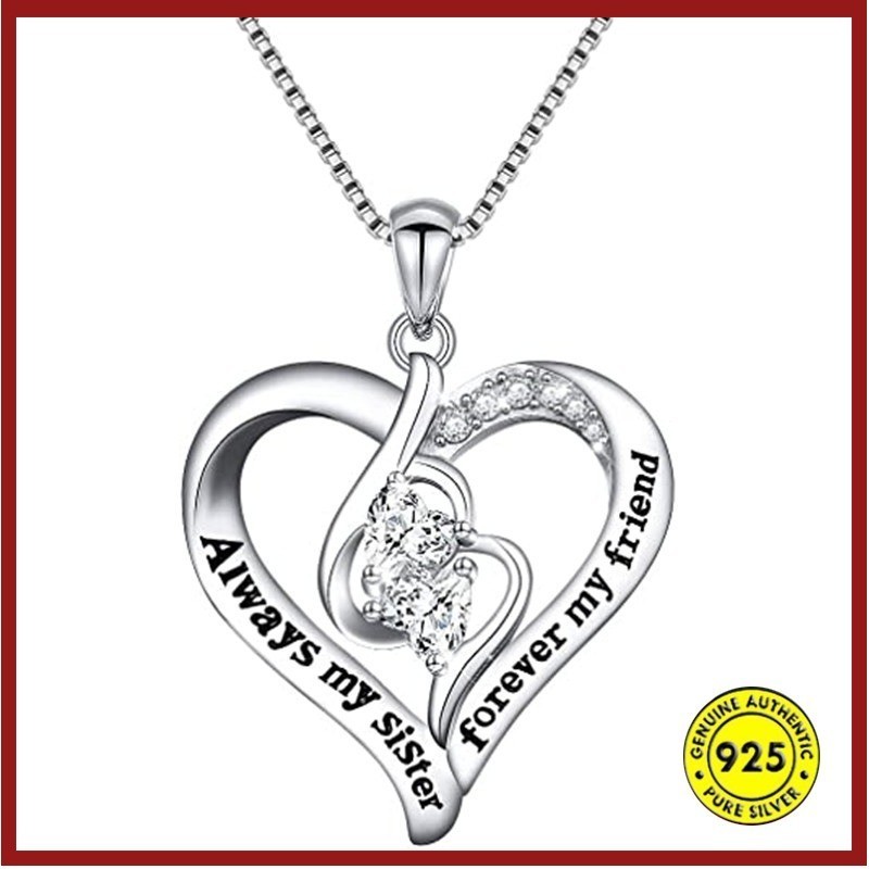 Doppel Herz Elegant Graceful Heart-to-Heart Good Sister Pendant Necklace