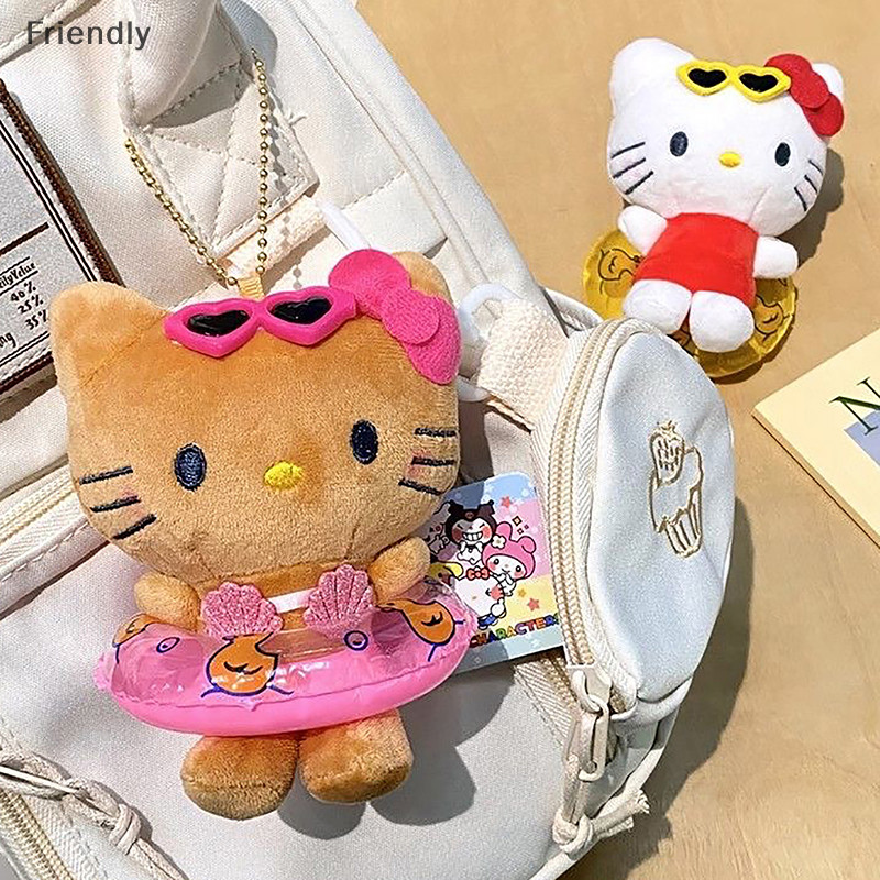 SANRIO [เป็นมิตร] ซานริโอ ตุ๊กตาตุ๊กตานุ่มตุ๊กตาพวงกุญแจการ์ตูนคิตตี้จี้พวงกุญแจกระเป๋าอุปกรณ์ตกแต่งกระเป๋าเป้สะพายหลังสาวของขวัญบู
