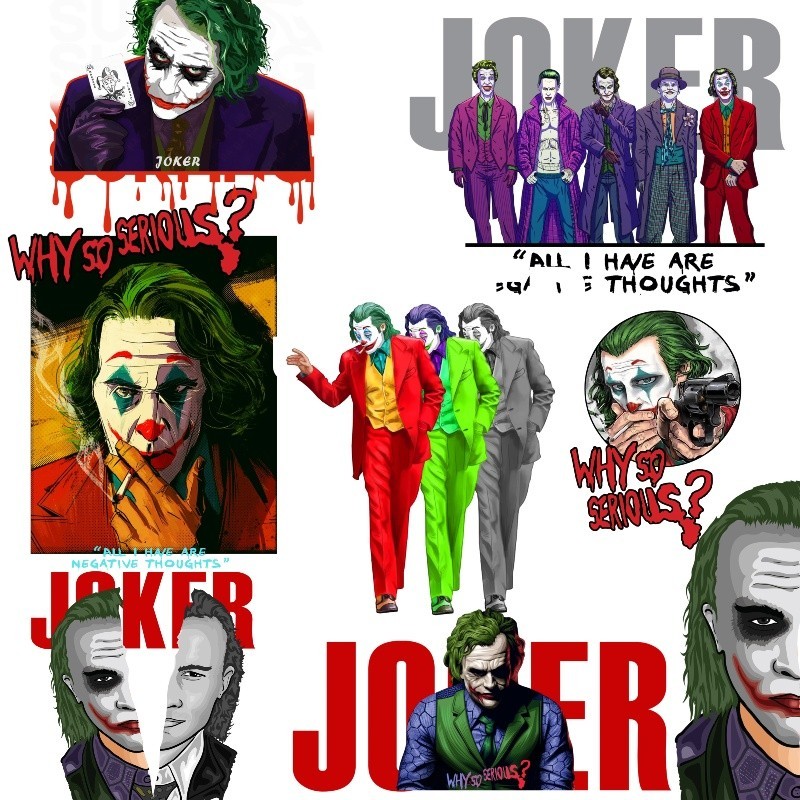 Joker องค์ประกอบปั๊มร้อนแบบกําหนดเอง การถ่ายเทความร้อน โลโก้เสื้อผ้า พิมพ์ออฟเซ็ต