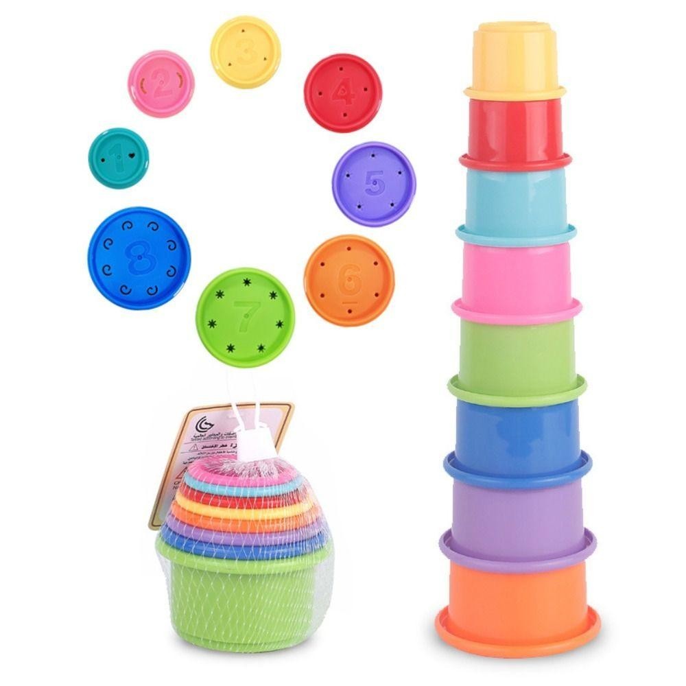 Keepin หอคอยแหวนซ้อน, การ์ตูนหมี Early Education Stacking Nesting Circle ของเล่น, ของเล่นซ้อน Building Block ของเล่นประสาทสัมผัส Montessori ถ้วยซ้อนของเล่นพ่อแม่และลูก ราคา ถูกที่สุด ดีลบีเคเค แกลเลอรีภาพที่ 8