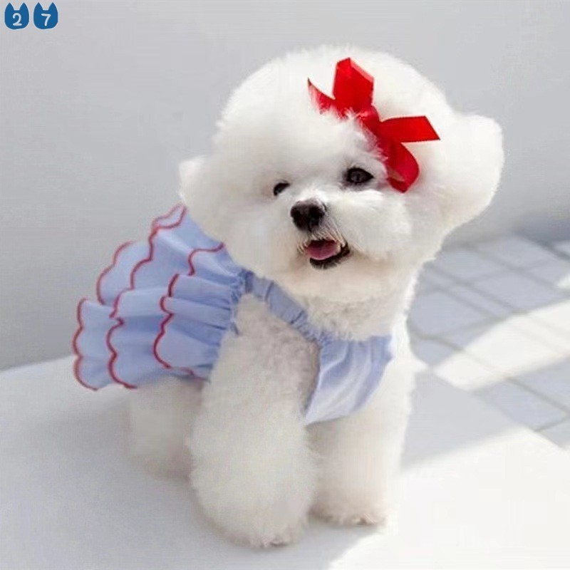 ชุดเจ้าหญิงสัตว์เลี้ยงบางฤดูร้อนสําหรับแมวและสุนัข Teddy Bichon French Bulldog Corgi เสื้อผ้าอุปกรณ์เสริม