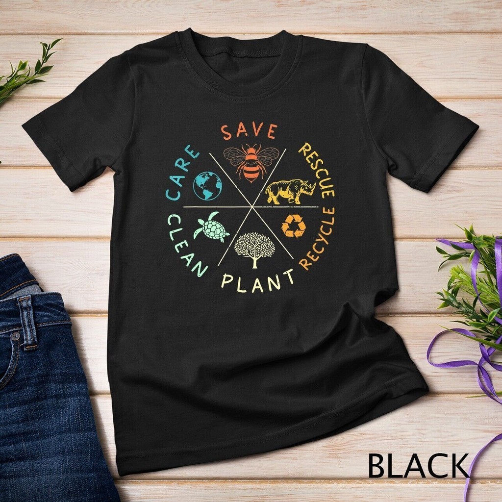 Save Bees Rescue Animals Recycle Plastic Earth Day Vintage Mens T-Shirt