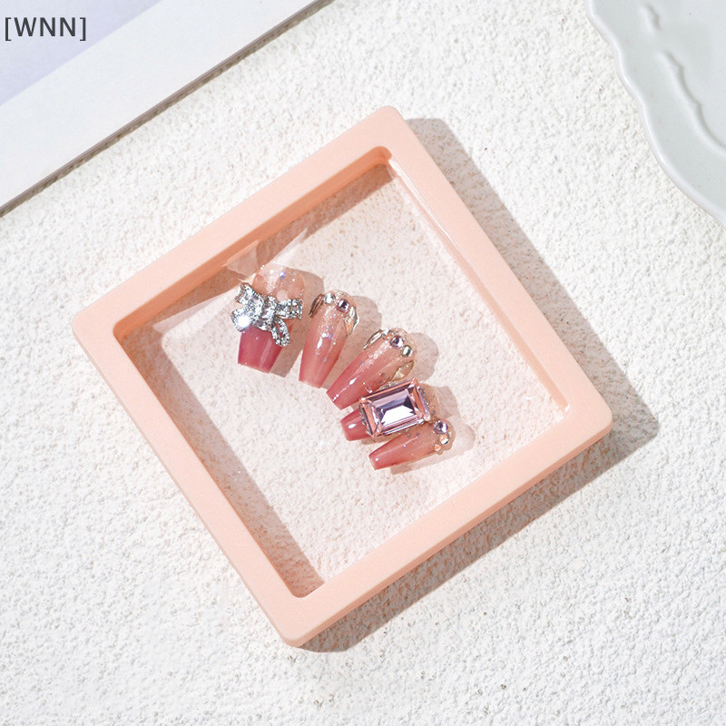 [WNN]Ready Stock Nail Art Display Box PE Film Jewelry Ring Earing Case Pendant Holder Coin Badge Med
