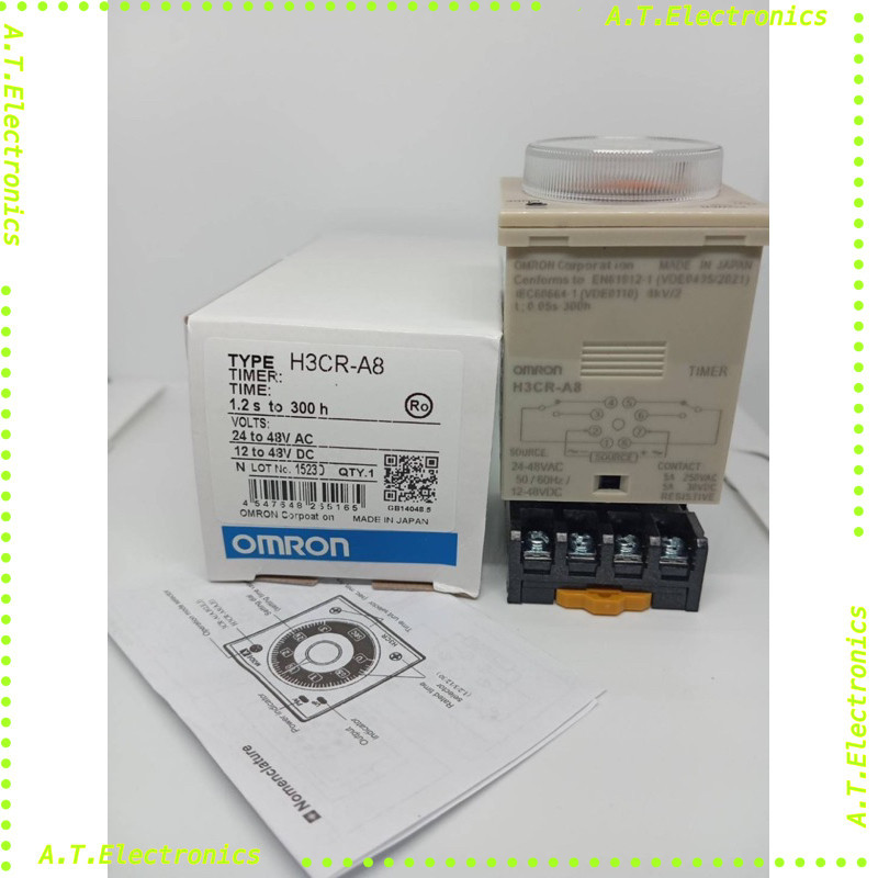 พร้อมส่ง! H3CR-A8 12-48v 24v 48v 12v H3CR-A8 รีเลย์เวลาจิ๋ว H3CR-A8 1.2-300h 24-48VAC 12-48VDC