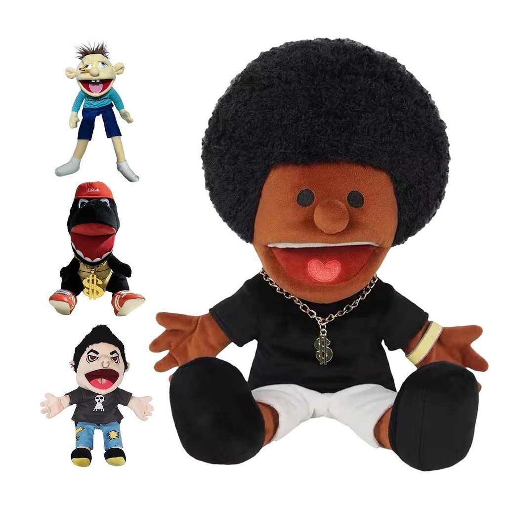 Soft Jeffy Puppet ของเล่นตุ๊กตาหุ่นน่ารักปากทํางานสําหรับแสดงโรงละครวันเกิด Party aopoimy