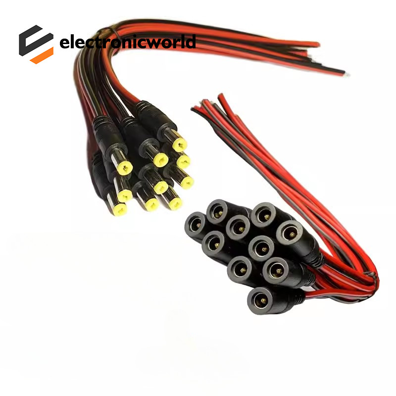 5pcs DC Power ชายหญิงสาย 12V ปลั๊ก DC อะแดปเตอร์สายปลั๊กสําหรับกล้องวงจรปิด DC ปลั๊ก 5.5*2.1 มม.5.5x