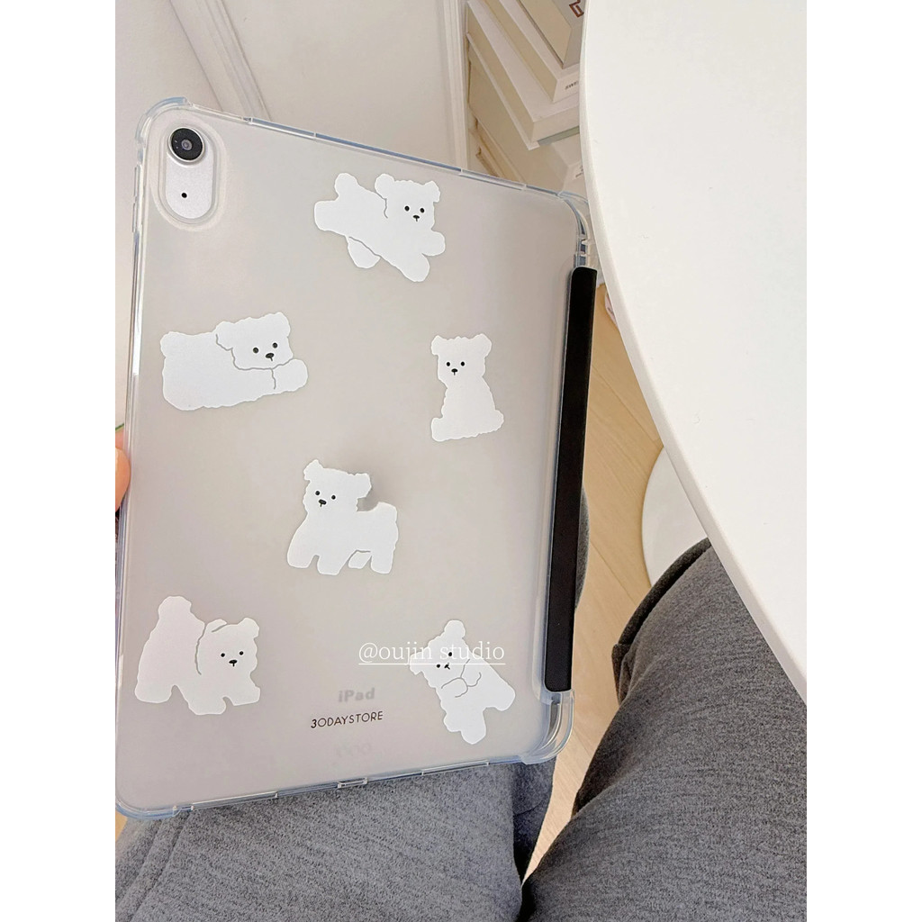 สไตล์เกาหลี ins Niche Design สุนัขรักษาน่ารักพร้อมช่องเสียบปากกา ipad2025 แท็บเล็ตพีซีป้องกันกรณีวงเ