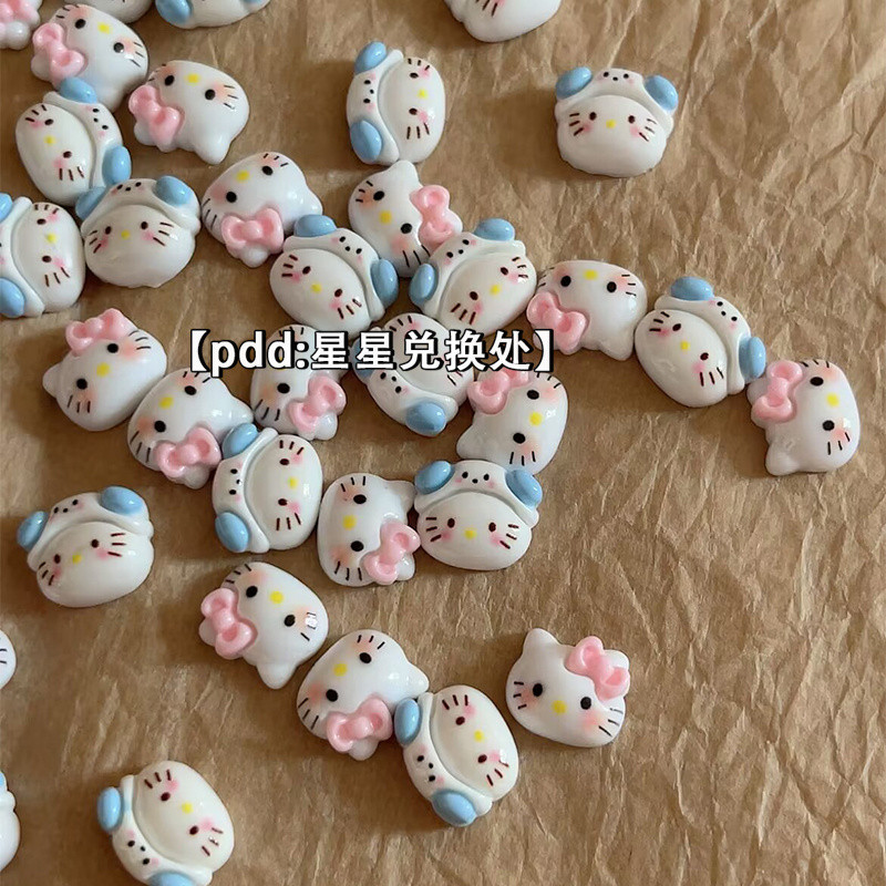 [100 ชิ้นพร้อมสต็อก] แมวน่ารักอุปกรณ์ ทําเอง เคสโทรศัพท์อุปกรณ์ผมกิ๊บอุปกรณ์ ทําเอง ทําด้วยมือถ้วยน้ํากรอบรูปหลุมรองเท้าดอกไม้กึ่งสําเร็จรูปช