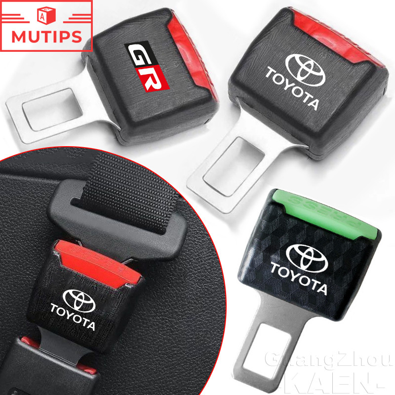 Toyota หัวเข็มขัดนิรภัย สำหรับรถยนต์ ส่วนขยาย หัวเสียบเข็มขัดนิรภัย สําหรับตกแต่งภายในรถยนต์ สําหรับ Prius Fortuner Corolla Cross CHR Camry Wish Vios Veloz Estima Sienta Yaris Ativ Altis Hilux Revo bZ4X Hiace
