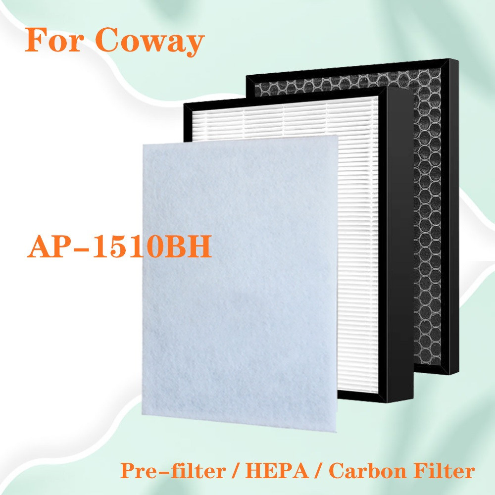 อะไหล่สำหรับเครื่องฟอกอากาศ Coway AP-1510BH AP1510BH ฟิลเตอร์ HEPA ที่เข้ากันได้และฟิลเตอร์กำจัดกลิ่